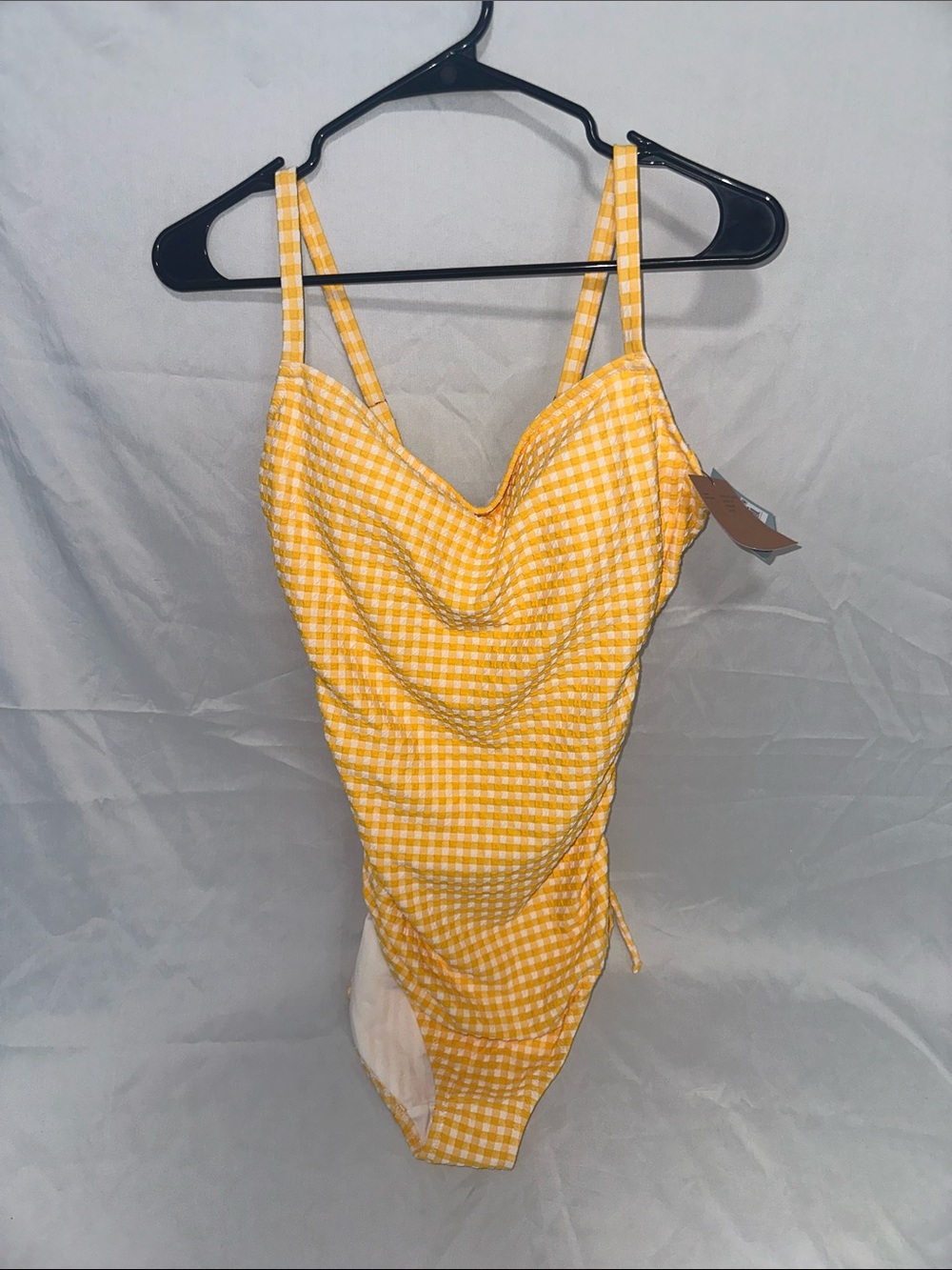 Shade & Shore Yellow Gingham One-Piece Swimsuit